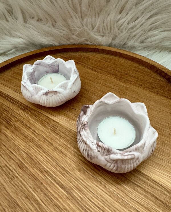 Teelicht Lotusblume Marmoroptik - Image 2