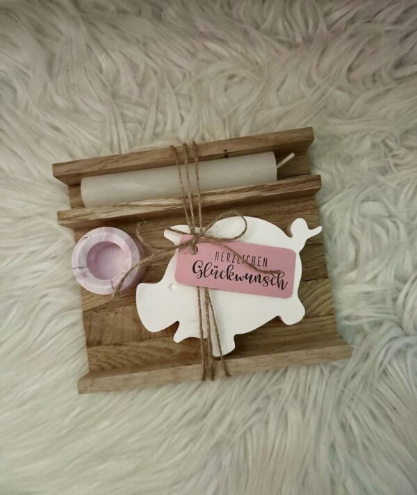 Kerzen Geschenkset Glücksschwein - Image 1